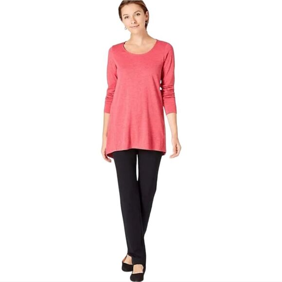J. Jill -504 - NWT Soft‎ Ruby Heathered Tunic Top Long Sleeves Extra Small - Picture 1 of 8